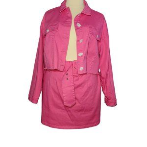 Fashion Nova Plus Size Stretch Twill Jacket & Skirt Set